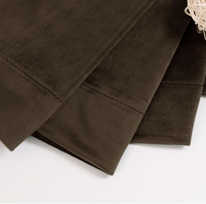 BGment Velvet Blackout Curtains 102 Inches Long for Living Room, Brown | Vintage, Elegant, Super Soft, Room Darkening, Thermal Insulated Bedroom Drapes, Back Tab Rod Pocket, 2 Panels, 52 x 102 Inch