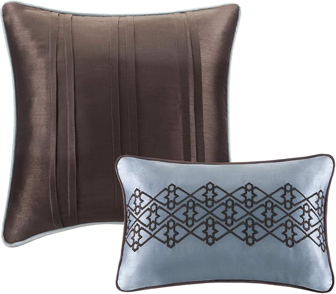 Madison Park Quilt Set Luxurious Jacquard Stripes Design - All Season, Coverlet Bedspread Lightweight Bedding Layer, Shams, Decorative Pillow, King/Cal King(104"x94"), Floral Blue 5 Piece | All Season, Luxurious Coverlet Bedspread Lightweight Bedding L...