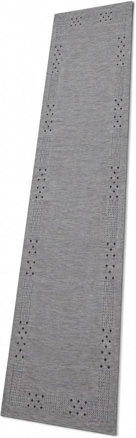 HAND KNOTTED LOOM WOOL ECO-FRIENDLY AREA RUGS - 2'6''x6', Runner Shape, Light Blue Color, Contemporary Modern Design, High Pile Thick Handmade Anti Skid Area Rugs for Living Room (L00530)