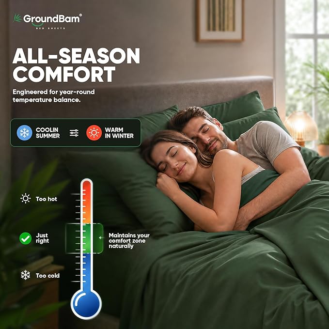 Silver Infused Bed Sheets Set, Temperature-Regulating Fabric with Self-Cleaning Technology for 3X Freshness Sleep, Soft and Cool-to-the-Touch Lightweight Bedding Set (SageGreen, FullXL)