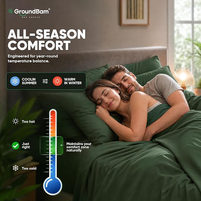 Silver Infused Bed Sheets Set, Temperature-Regulating Fabric with Self-Cleaning Technology for 3X Freshness Sleep, Soft and Cool-to-the-Touch Lightweight Bedding Set (SageGreen, Queen)