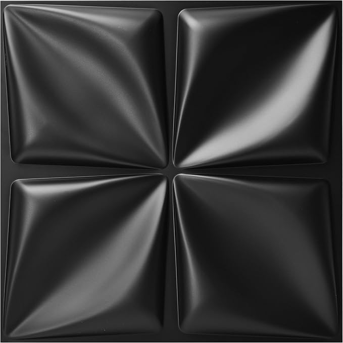 Art3d Decorative 3D Wall Panel, 32 Sq.FT PVC Interior Wall Decor for Living Room, Bedroom, Lobby, Office, Shopping Mall, Black