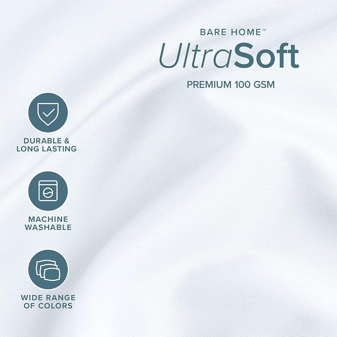 Bare Home Cal King Sheet Set - 1800 Ultra-Soft (California King, White) | Deep Pockets 6 to 15 Inches, Breathable, Hypoallergenic, Hotel Luxury, Easy Fit, Soft, All-Season