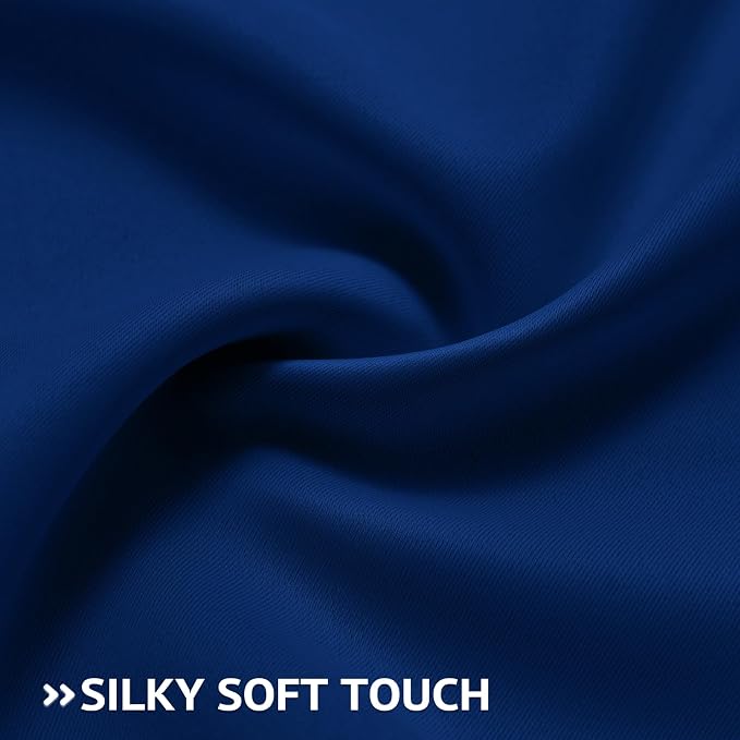 COSVIYA Grommet Room Darkening Royal Blue Curtains 45 inch for Bedroom | Light Blocking Insulated Thermal Curtains for Living Room, Blackout Thick Polyester Window Drapes,38x45 inches, 2 Panels