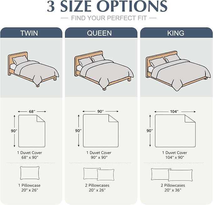 Oli Anderson 100% Egyptian Cotton Duvet Cover Twin Size, Blue, 2 Pieces | Yarn Dyed Jacquard Textured Bedding Set, Striped Boho Design, Pre-Washed, Button Closure, Soft Breathable, All Season Comfort