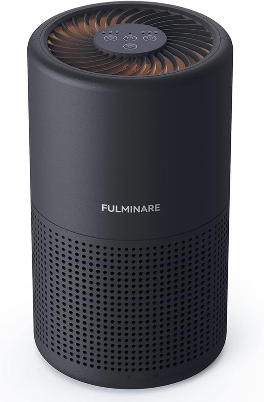 Air Purifiers for Bedroom, FULMINARE H13 True HEPA Filter（Black） | Remove Pet Hair, Smoke, Odors，Quiet Air Cleaner With Night Light, Portable Small Air Purifier for Home, Office, Living Room