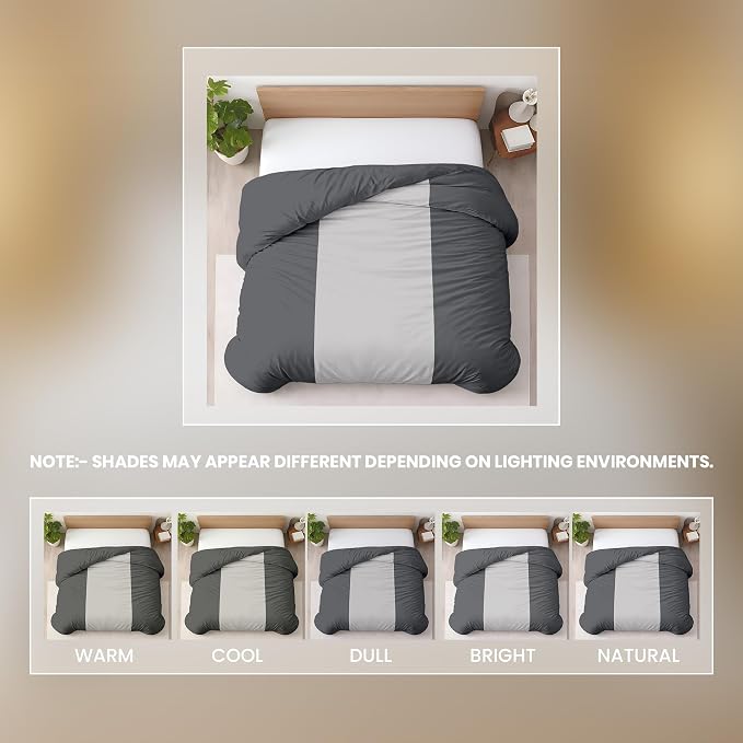 1 Pc King Size Duvet Cover Only -100% Egyptian Cotton 600 Thread Count Ultra Soft Premium Durable Comforter Cover Zipper Closure & Corner Ties (Dashing Grey, King 104"x94")