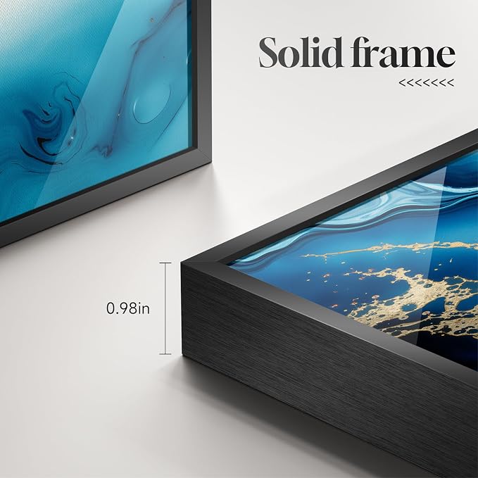 Large Framed Blue and Gold Abstract Wall Art for Living Room, 3 Piece 24x36 | Luxury contemporary pictures, Bright art prints, Modern paintings, Elegant artwork for walls, Wall decor for hallway office