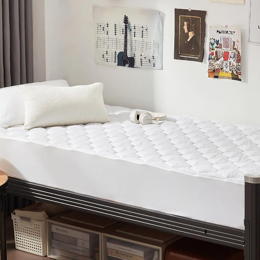 UNILIBRA Twin XL Mattress Protector Waterproof, Deep Pocket Mattress Pad Cover Up to 18 Inches, Quilted Fitted Hollow Cotton Filling Breathable Mattress Topper
