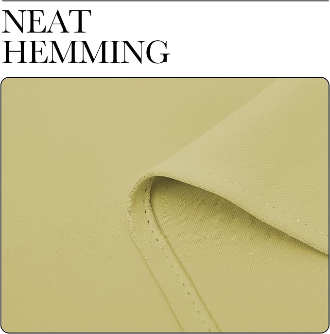 NICETOWN Room Darkening Curtains for Kitchen, Paler Yellow, Set of 2, 42 inches Wide by 50 inches Long, Window Treatment Thermal Insulated Solid Grommet Room Darkening Curtains/Drapes for Bedroom