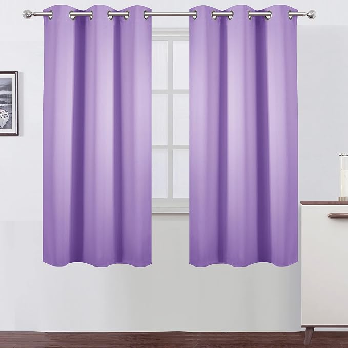 Lavender Blackout Curtains 42 x 63 Inch Length/Set of 2 Curtain Panels/Thermal Insulated Room Darkening Blackout Curtains for Bedroom