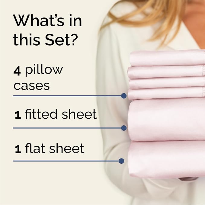 Cal King 6 Piece Bed Sheet Set - Soft, Breathable & Cooling - Lavender Pink | Ultra-Soft Hotel Luxury Bedding Set with 8-16 Inch Deep Pockets, 1 Flat & 1 Fitted Sheet & 4 Pillowcases, Wrinkle & Fade Free