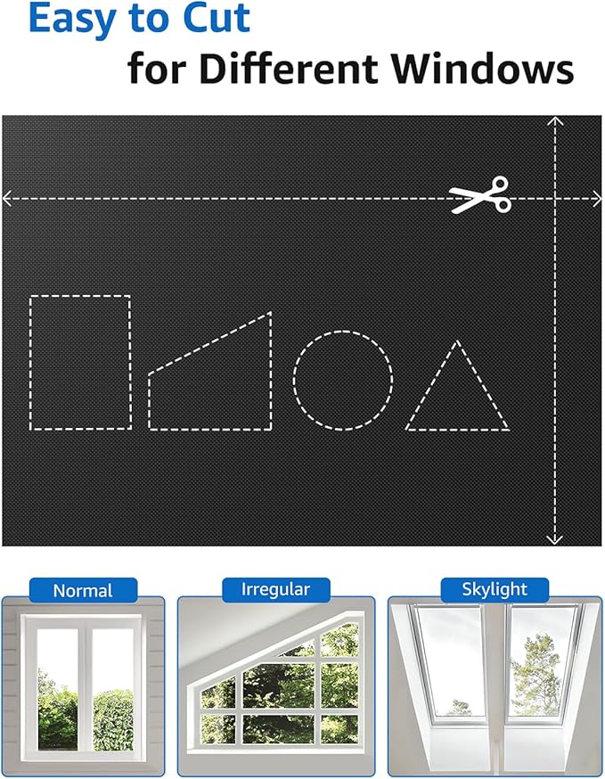 Blackout Curtains Portable 51”x84” No Drill Black Out Window Cover | 100% Blackout Shades with Heat-Resistant Hook&Loop Tapes,Thermal Insulated Window Blinds for Home,Nursery(1 Panel,Black)