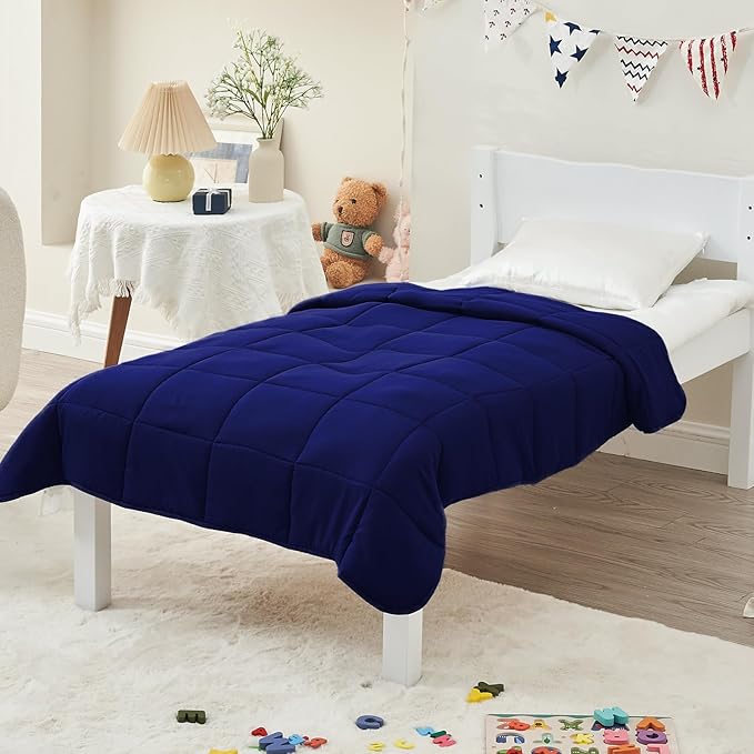 yescool Weighted Throw Blanket 3lbs, 36" x 48", Blue | Cooling Heavy Blanket, Perfect for 20-40 Lbs, Breathable Blanket With Premium Glass Beads, Machine Washable