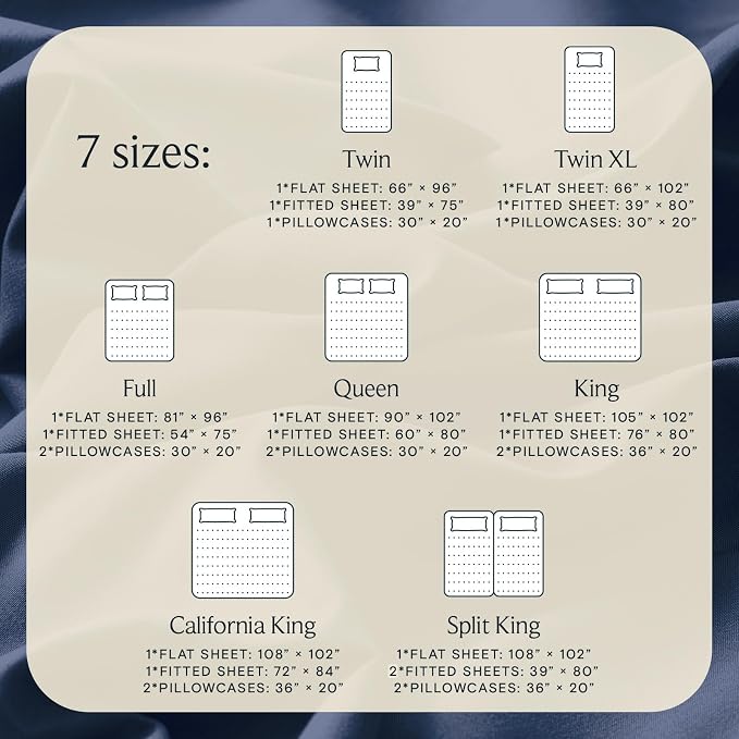 LuxClub 4 PC California King Sheet Set, Deep Pockets Wrinkle Free Cooling Bed Sheets Hotel Bedding for Women, Men, Includes 1 Fitted Sheet, 1 Flat Sheet and 2 Pillowcases-Navy | LuxClub Silky Fitted Sheet & Pillowcase Sets, Breathable Hotel Luxury Bedd...