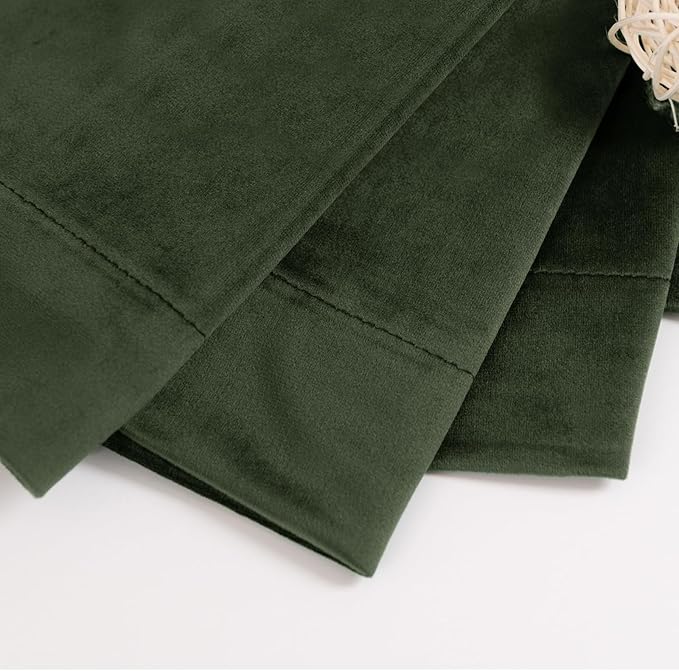 BGment 72 Inch Velvet Blackout Curtains for Bedroom, 2 Panels, Olive Green | 52x72 Inch Curtains for Living Room, Thermal Insulated, Super Soft, Soundproof, Room Darkening, Elegant, Back Tab Rod Pocket