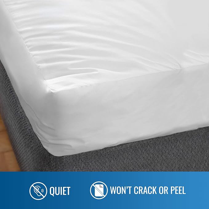 DMI Waterproof Mattress Protector and Cover, Contoured Fitted Sheet Fit, Hospital Bed, White, 36x80x6 Inch (Pack of 4)