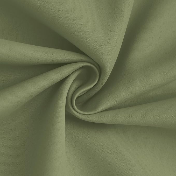 Yakamok Sage Blackout Curtains 63 Inches Long for Bedroom 40" Wide 2 Panel | Blackout Curtain Panels for Bedroom, 2 Thick Layers Grommet Top Thermal Insulated Drapes with White Back for Living Room