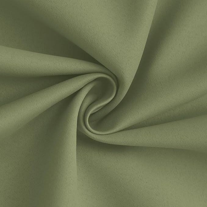 Yakamok Sage Blackout Curtains 96 Inches Long for Bedroom 40" Wide 2 Panel | Blackout Curtain Panels for Bedroom, 2 Thick Layers Grommet Top Thermal Insulated Drapes with White Back for Living Room