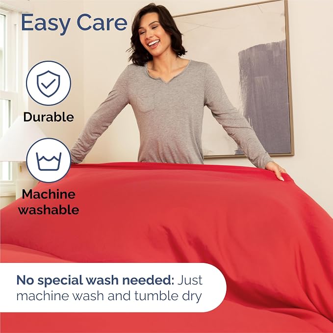 King Size 4 Piece Sheet Set - Comfy Breathable & Cooling Bed Sheets - Red | Hotel Luxury Bed Sheets for Women & Men, Deep Pockets, Easy-Fit, Extra Soft and Wrinkle Free Sheets, Oeko-Tex Bed Sheet Set