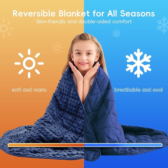 yescool Weighted Blanket Kids 5 Pounds, Minky Kids Blanket Gifts for Boys Girls, Small Weighted Throw Blankets Washable Heavy Blankets, Winter Weighted Comforter for 5 6 7 8 9 Year Old, 36 * 48in