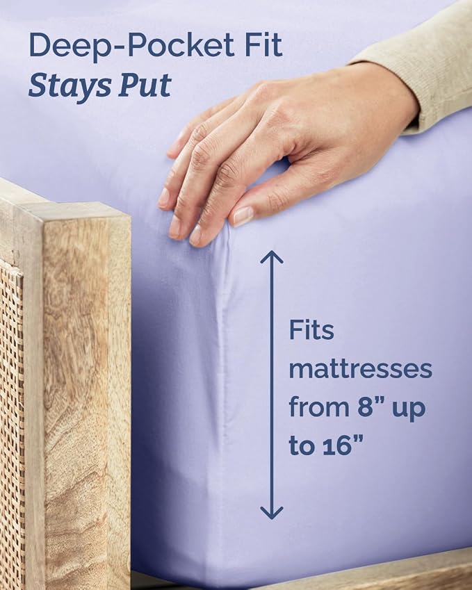 Twin Size 3 Piece Sheet Set - Comfy Breathable & Cooling Sheets - Lavender | Hotel Luxury Bed Sheets for Women & Men, Deep Pockets, Easy-Fit, Extra Soft and Wrinkle Free Sheets, Oeko-Tex Bed Sheet Set