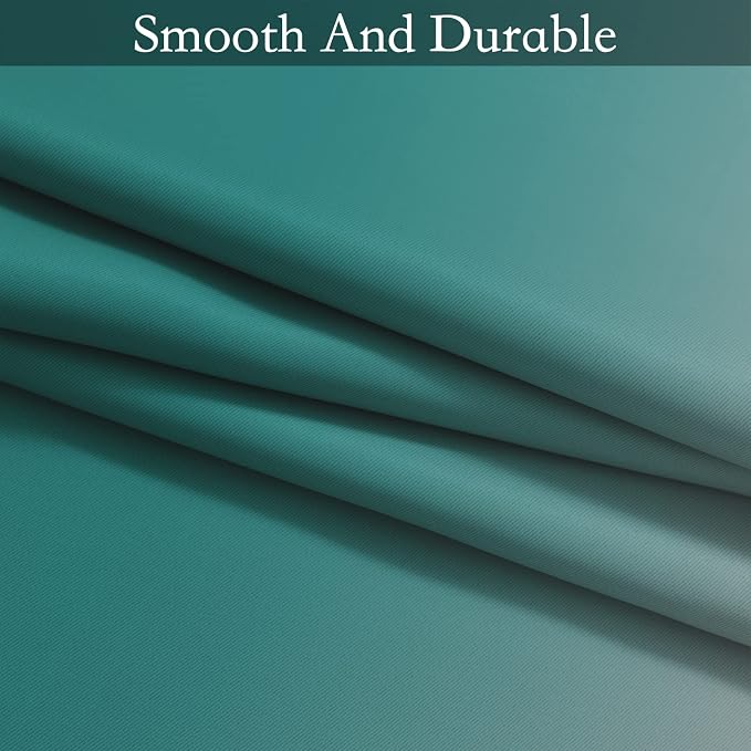SimpleHome Ombre Teal to Grey White Curtains for Living Room 52Wx54L | Room Darkening Curtains for Bedroom,Gradient Light Blocking Curtain,Thermal Insulated Grommet Window Drapes,2 Panels,54 Inch