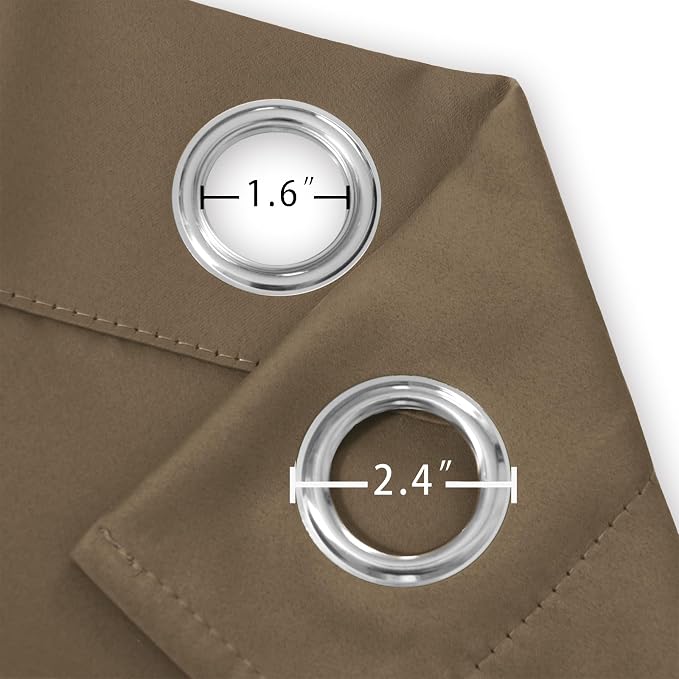 Brown Blackout Curtains 66 x 63 Inch Length/Set of 2 Curtain Panels/Thermal Insulated Room Darkening Blackout Curtains for Bedroom