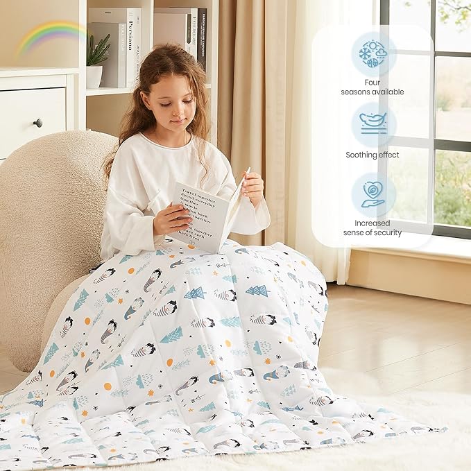 Weighted Blanket - 7 lbs Fairy Heavy Blanket - Small Size Breathable Lap Blanket(41"x60", 7 lbs)