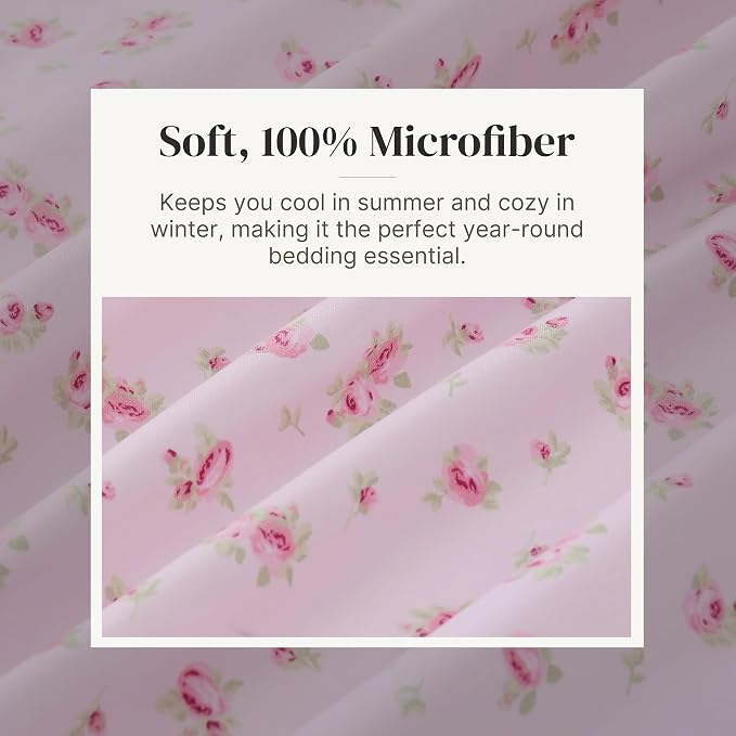 Modern Threads Silky Soft Microfiber and Wrinkle Free Sheets - Luxurious Microfiber Bed Sheets Includes Flat Sheet, Fitted Sheet with Deep Pockets, & Pillowcases Blush, California King