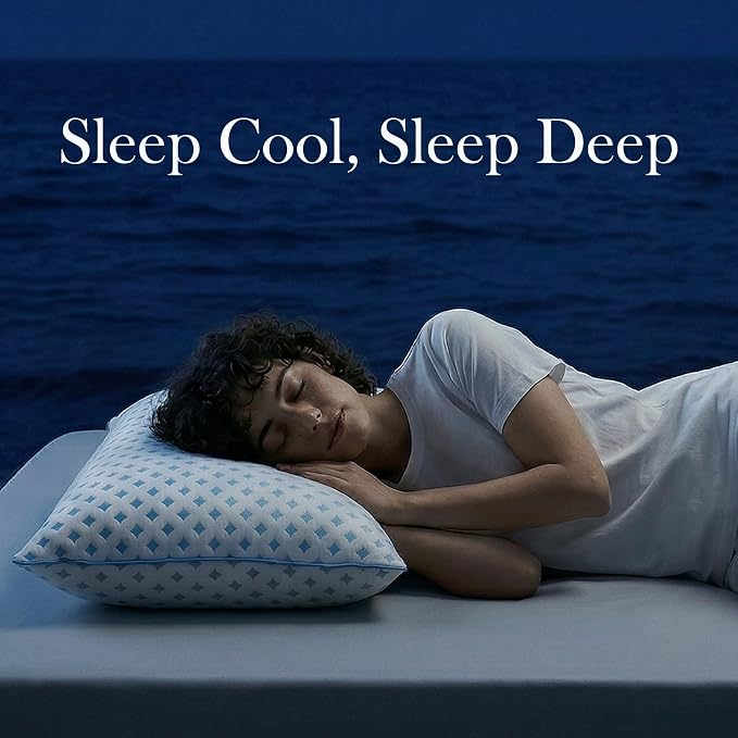 Pillows Queen Size Set of 4 for Sleeping, Cooling Adjustable Memory Foam Pillows, Dual Fill Design Helps Maintain Shape, Breathable Washable Cover