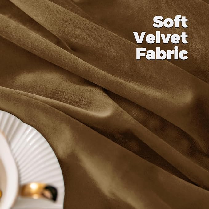 BGment Bronze Brown Velvet Blackout Curtains 72 Inches Long for Bedroom | Elegant Drapes for Living Room, Thermal Insulated, Room Darkening, Home Decor, Back Tab Rod Pocket, 2 Panels, 52 x 72 Inch