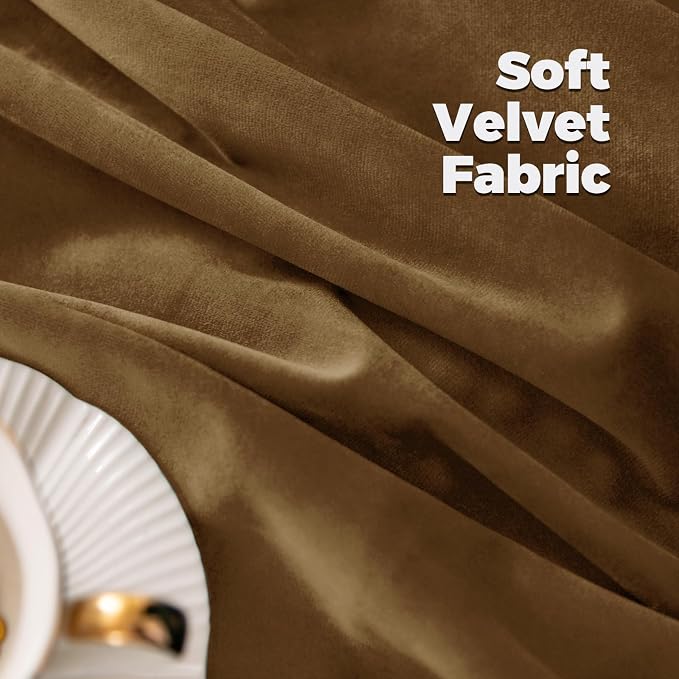BGment Bronze Brown Velvet Curtains 84 Inch for Bedroom, Thick Thermal Insulated Blackout Curtains Noise Reduce Back Tab and Rod Pocket Window Panels for Living Room, Set of 2 Panels, 52 x 84 Inch | Thermal Insulated, Noise Reducing, Energy Saving, Lux...