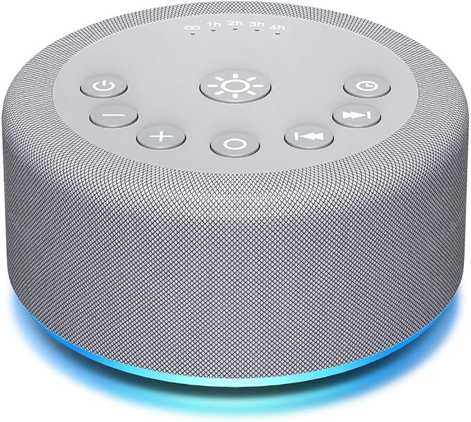 Sound Machine Night Light White Noise Brown Noise Machine 30 Non Looping Sounds 12 Lights 5 Timers 36 Adjustable Volume Memory Function Sleep Sounds Machine for Baby Kids Adult & Home Office Travel