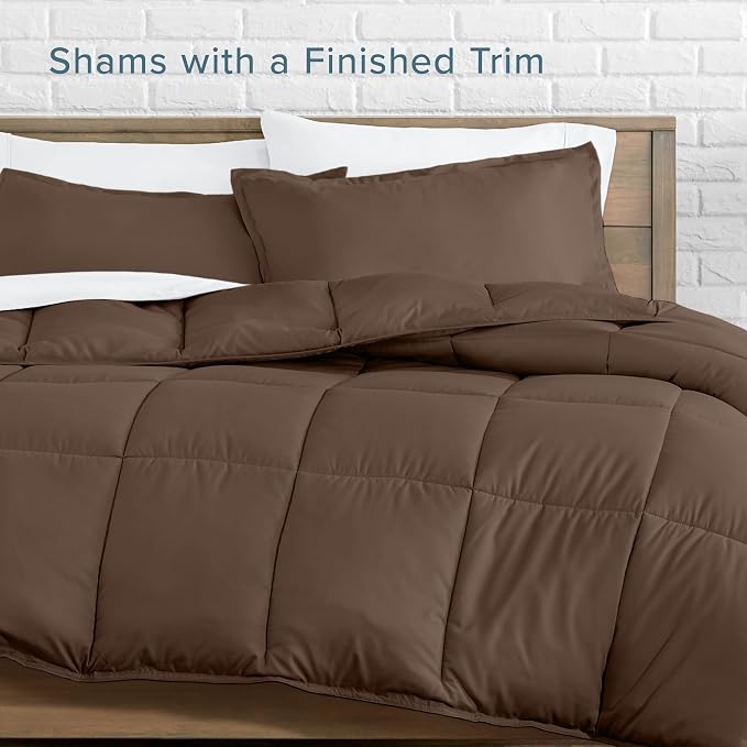 Bare Home Comforter Set - 1800 Ultra Soft (King/Cal King, Cocoa) | All-Season, Breathable, Hypoallergenic, Premium 1800, Warm, Cozy