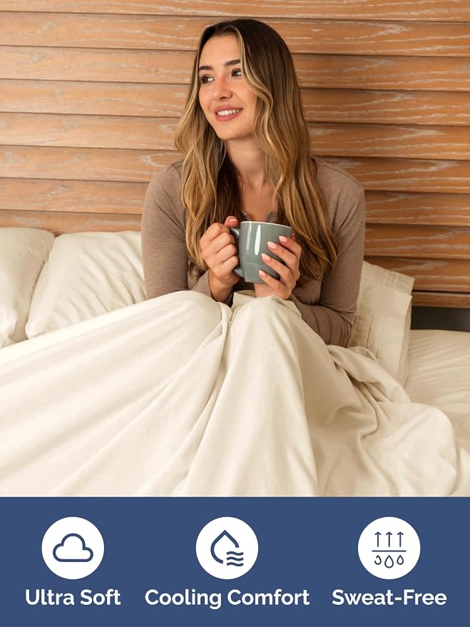 Extra Deep King Fitted Sheet - Single Fitted Sheet Only - Off White | Easily Fits 18 inch to 24 inch Mattress, Soft, Wrinkle Free, Breathable & Comfy, Extra Deep Pockets Hotel Luxury Fitted Sheet