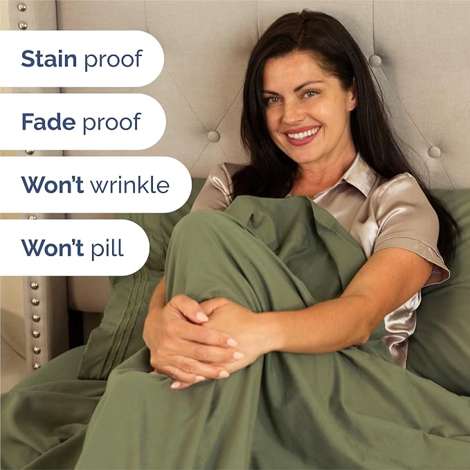 Split King Size 5 Piece Sheet Set - Comfy Breathable & Cooling - Sage Green | Hotel Luxury Bed Sheets for Women & Men, Deep Pockets, Easy-Fit, Comfy, Soft and Wrinkle Free Sheets, Oeko-Tex Bed Sheet Set