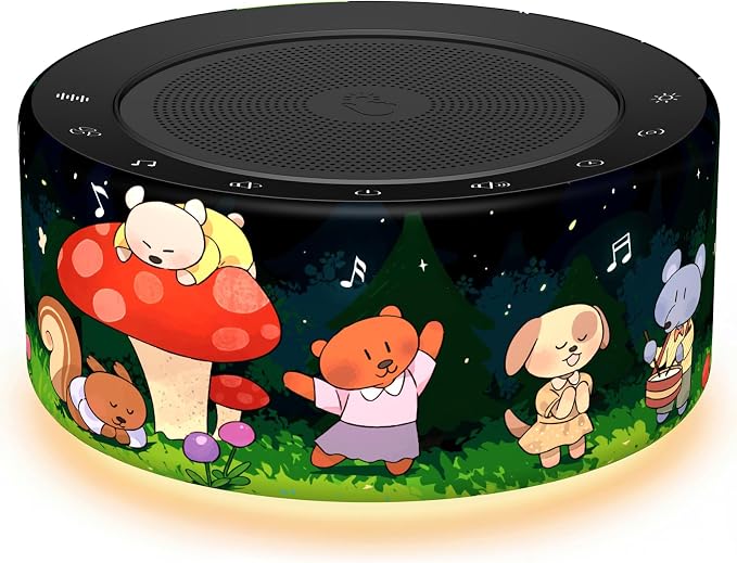 Kipcush White Noise Machine for Baby & Adults, Sleep Sound Machine with 30 Soothing Sounds, 8-Color Night Light, Memory Function, White Noise for Sleeping, Nursery, Office, Travel, Relaxation