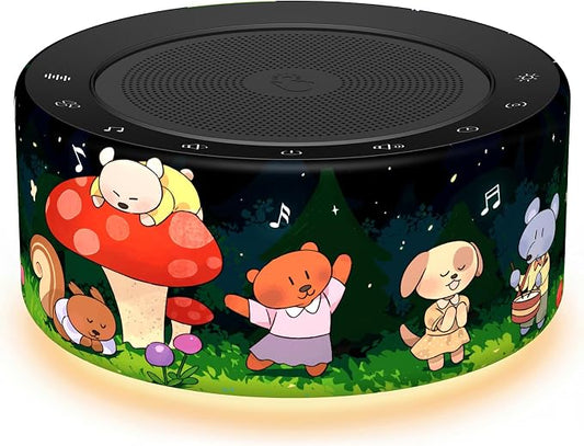 Kipcush White Noise Machine for Baby & Adults, Sleep Sound Machine with 30 Soothing Sounds, 8-Color Night Light, Memory Function, White Noise for Sleeping, Nursery, Office, Travel, Relaxation