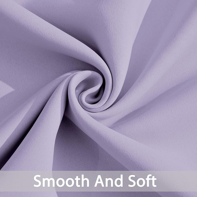 Yakamok Lilac Room Darkening Curtains 84 inch Lavender Sliding Door Drapes | 1 Extra-wide Panel,W100xL84,Soft Triple-weave,Grommet,Blackout Thermal Insulated Drapes,Privacy,Light Reduction,Patio doors