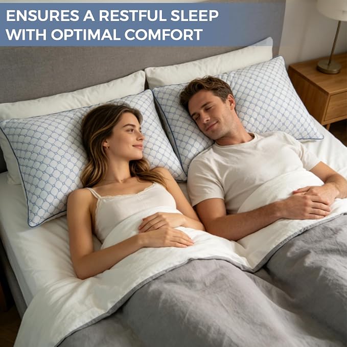 Adjustable Bed Pillow King Size for Sleeping, Soft and Supportive Bed Pillow with Memory Foam Filling for Side and Back Sleepers, Neck Supportive