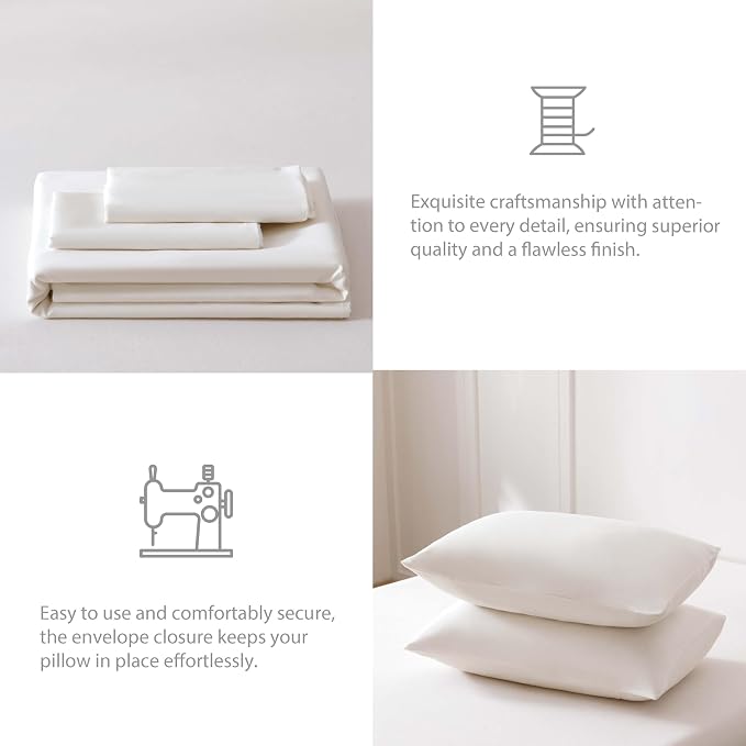 HeimenAogo Egyptian Cotton Duvet Cover Set Full Size, Ultra Soft and Breathable Comforter Cover with Zipper Closure, High Thread Count Long Staple Cotton Blanket Cover 3pcs, Off White