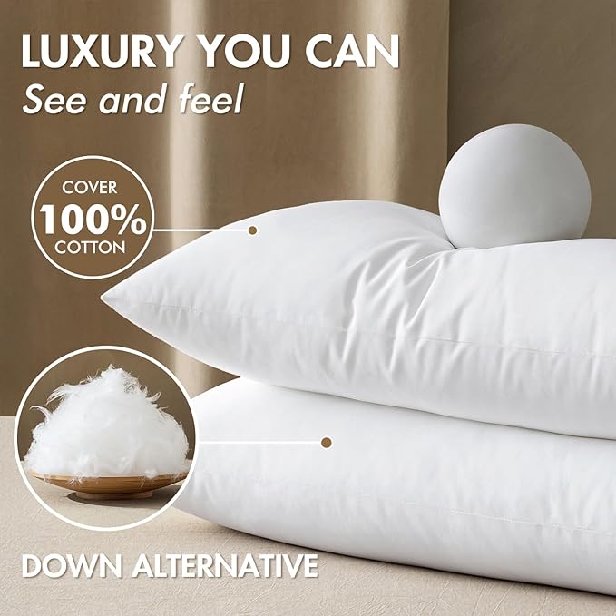 MIULEE 14x36 Inch Synthetic Down Alternative Lumbar Pillow Insert | Decorative Throw Pillow 14 x 36 Inch Body Bed Sleeping Ultra Soft Fluffy Form for Sofa Couch Bed