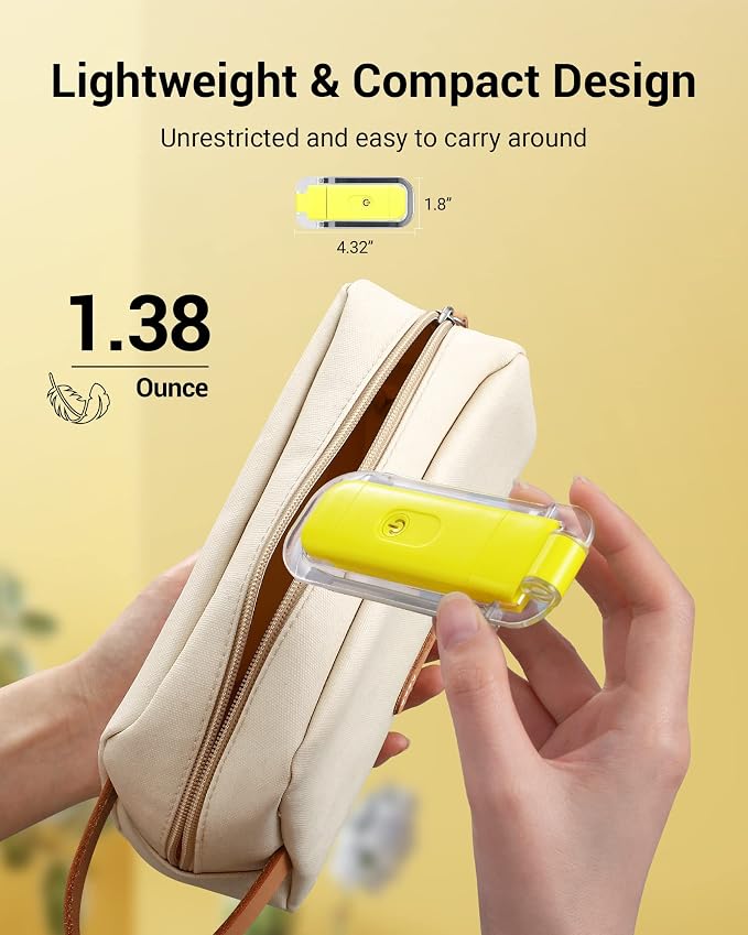 DEWENWILS Rechargeable Book Light for Reading in Bed, Warm White, Brightness Adjustable for Eye Care, LED Clip on Book Lights for Kids, Portable Bookmark Light, Yellow | 315° Flexible Holder Bends, 2 Brightness Levels, Warm White, Portable Bookmark Lig...