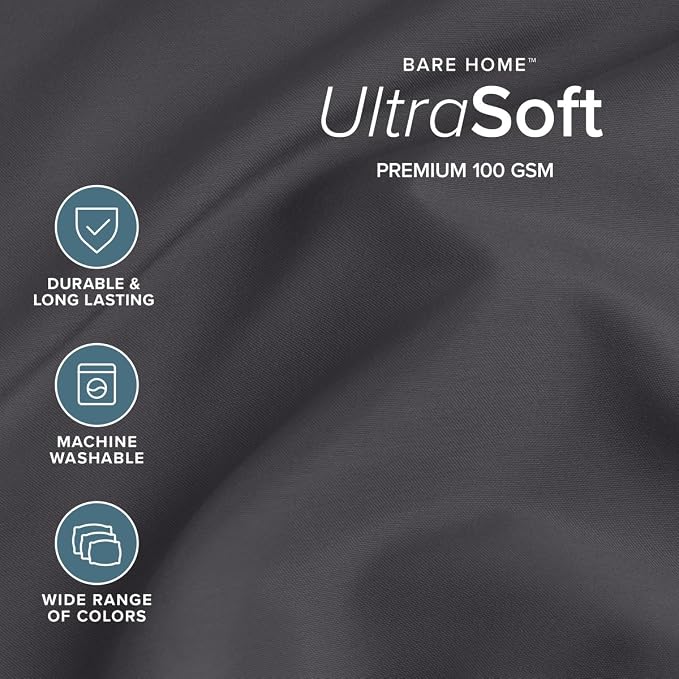Bare Home Full XL Sheet Set - 1800 Ultra-Soft (Full XL, Forged Iron Grey) | Deep Pockets 6 to 15 Inches, Breathable, Hypoallergenic, Hotel Luxury, Easy Fit, Soft, All-Season