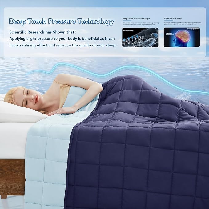 Weighted Blanket (20lbs 80"x87" King Size) Soft Cooling Heavy Blanket Sleeping, Apply to 190-210 lbs Body, Thick Breathable Blanket with Glass Bead, Easy Care