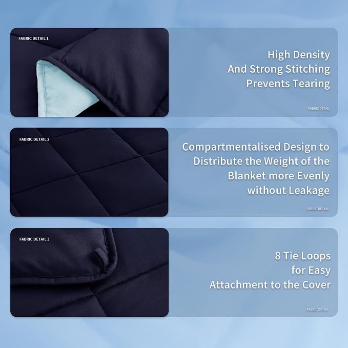 Weighted Blanket for Adults (15 lbs, 60" x 80") Queen Size Soft Cooling Heavy Blanket Sleeping, Apply to 130-160 lbs Body, Thick Breathable Blanket with Glass Bead, Easy Care