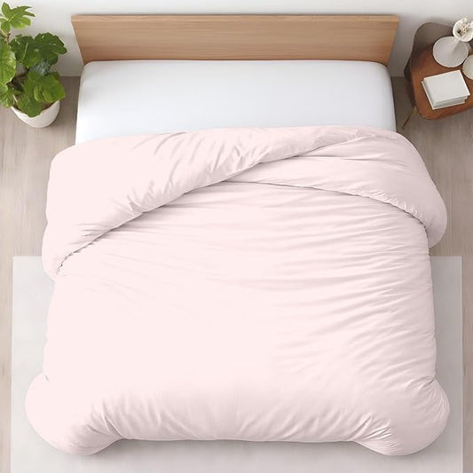 1 Pc 120" x 98" Duvet Cover Oversized King 100% Egyptian Cotton - 600 Thread Count Comforter Cover, Zipper Closure & Corner Ties - Fits Large King Inserts - Pink Blush