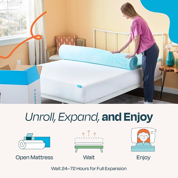 Linenspa 2 Inch Gel Memory Foam Mattress Topper – Egg Crate Style, Reversible for two feels – Promotes Airflow & Relieves Pressure Points – Twin