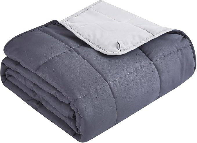 Weighted Blanket for Adults (15lbs 48"x72"), Minky Dots Heavy Blanket for Woman, Man Sleeping, Soft, Cozy and Cooling Weighted Throw Blankets, Machine Washable, Grey